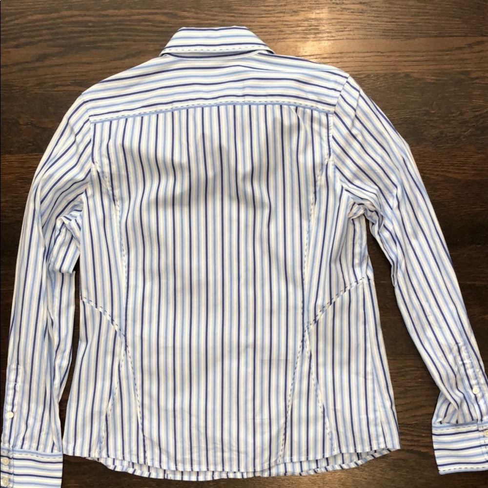 Faconnable Blue Striped Button Down - Picture 8 of 8